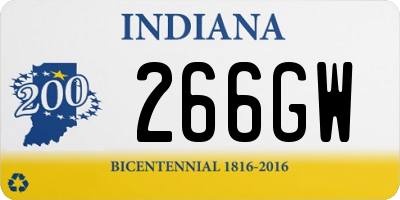 IN license plate 266GW