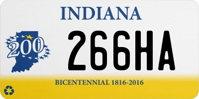 IN license plate 266HA