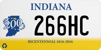 IN license plate 266HC