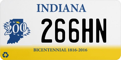 IN license plate 266HN