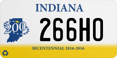 IN license plate 266HO