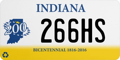 IN license plate 266HS