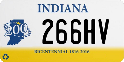 IN license plate 266HV