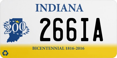 IN license plate 266IA