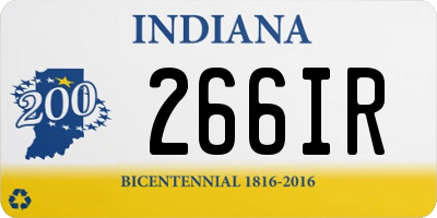 IN license plate 266IR