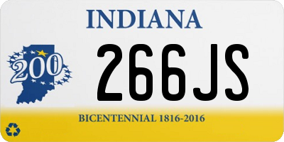 IN license plate 266JS