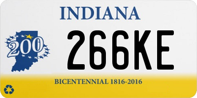 IN license plate 266KE