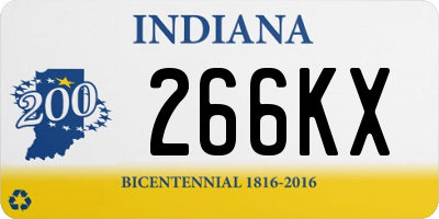 IN license plate 266KX