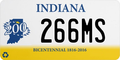 IN license plate 266MS