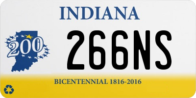 IN license plate 266NS