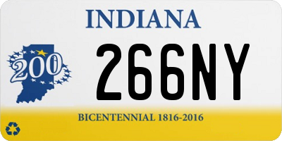 IN license plate 266NY