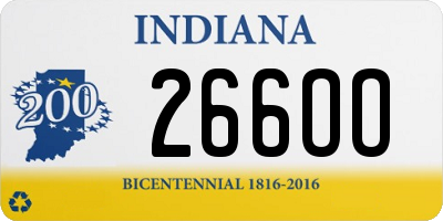 IN license plate 266OO