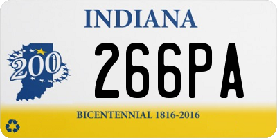 IN license plate 266PA