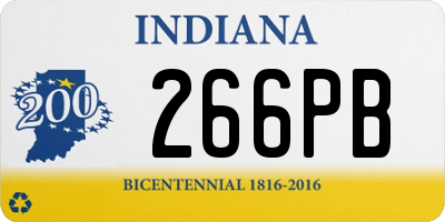 IN license plate 266PB