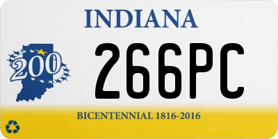 IN license plate 266PC