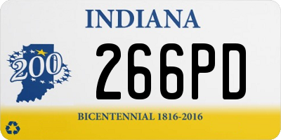 IN license plate 266PD