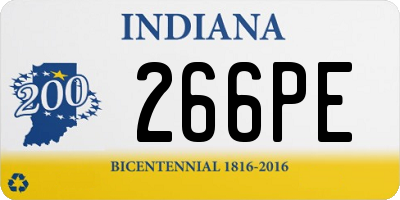 IN license plate 266PE