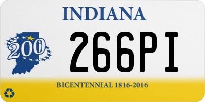 IN license plate 266PI