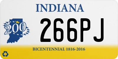 IN license plate 266PJ