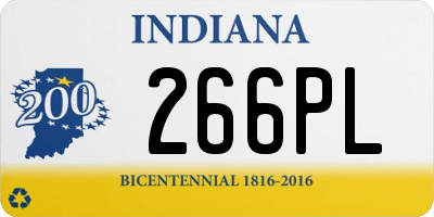 IN license plate 266PL