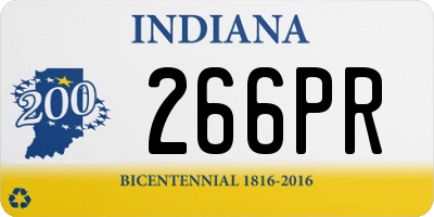 IN license plate 266PR