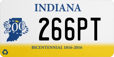 IN license plate 266PT