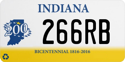 IN license plate 266RB