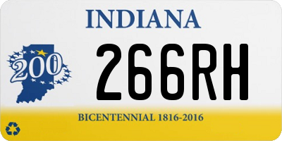 IN license plate 266RH