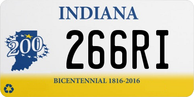 IN license plate 266RI