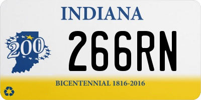 IN license plate 266RN