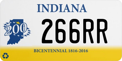 IN license plate 266RR