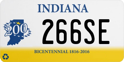 IN license plate 266SE