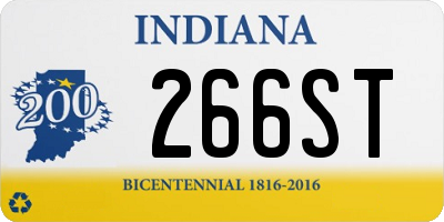 IN license plate 266ST