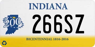IN license plate 266SZ