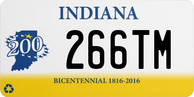 IN license plate 266TM