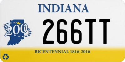 IN license plate 266TT