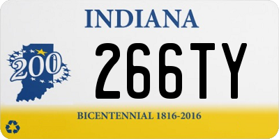 IN license plate 266TY