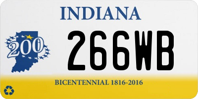 IN license plate 266WB