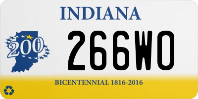 IN license plate 266WO