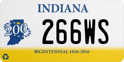 IN license plate 266WS