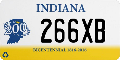 IN license plate 266XB