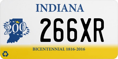 IN license plate 266XR