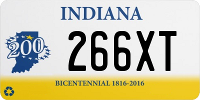 IN license plate 266XT