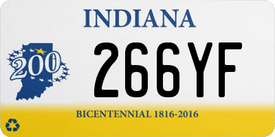 IN license plate 266YF