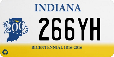 IN license plate 266YH