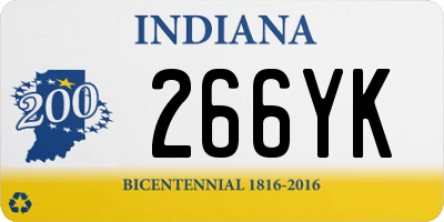 IN license plate 266YK