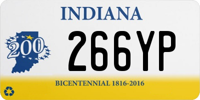 IN license plate 266YP