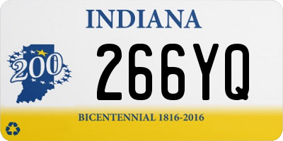 IN license plate 266YQ