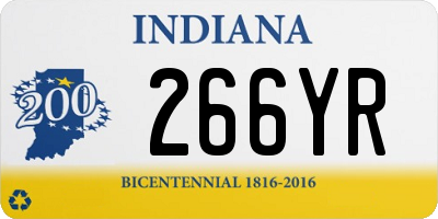 IN license plate 266YR