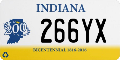 IN license plate 266YX